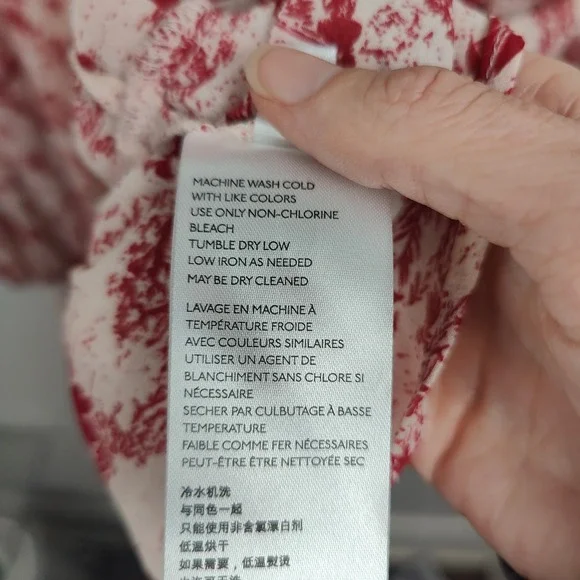 Free People These Dreams Dress Womens Medium Red White‎ Floral Mini Ruffle Trim - Picture 7 of 9